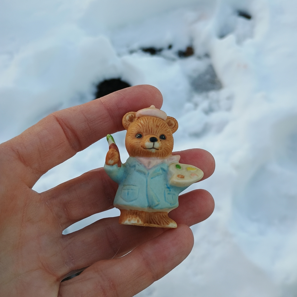 VTG 80s Homco ceramic painter occupational teddy bear, small size, miniature